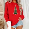 thumbnail image 1 of Aobny Christmas Gym Tops Long Sleeve Crew Neck Women Red Sweatshirt Petite Pullover Club Outfits for Women,M, 1 of 6