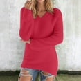 thumbnail image 1 of Aobny Christmas Shirt Tunic Flannel Women's Plus Clothing Long Sleeve Red V-Neck Pullover Christmas Womens Tops,XXXL, 1 of 7
