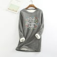Aobny Comfort Womens Base Layers Gray Plus Size Christmas Tunic Letter
