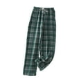 thumbnail image 1 of Aobny Cotton Spring Men's Pajamas Green Sleep Pants Plaid Straight-Leg Pjs for Teen, 1 of 2