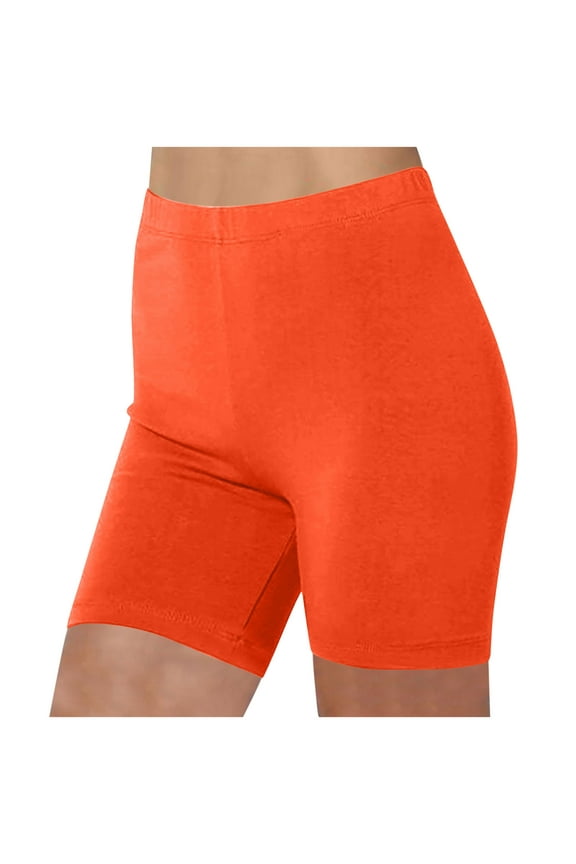 Cotton Woman Shorts Running Compression Shorts Tight Plus Size Athletic High Waisted Going Out Bottoms for Women,Orange,XXXL