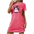 thumbnail image 1 of Aobny Cute Pajamas Women Pink Ghost Night Shirts Short Sleeve Crew Neck Short Couples Matching Pajamas,XL, 1 of 5