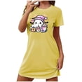 thumbnail image 1 of Aobny Cute Plus Size Nightgowns Yellow Ghost Women Pajamas Crew Neck Short Short Sleeve Womens Pajamas Set,S, 1 of 5