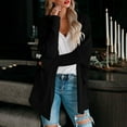 thumbnail image 1 of Aobny Dressy Sweaters for Women Chenille Black V-Neck Solid Long Sleeve with Pocket Cardigan Ladies Sweaters Fall, 1 of 8