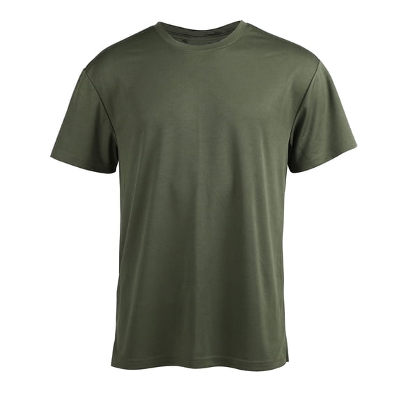 Aobny Dry Fit Shirt for Men Gym Solid T Shirt Short Sleeve Crew Neck Muscle Big & Tall Plus Size Shirts,Green,L