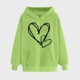 thumbnail image 1 of Aobny Elegant Womens Sweatshirts Cute Green Heart Hooded Hoodies Long Sleeve Blouses for Woman Winter, 1 of 5