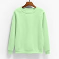 thumbnail image 1 of Aobny Fashion Womens Tops Sweatshirt Green Solid Crew Neck Long Sleeve Loose Pullover Womans Tops Winter, 1 of 5