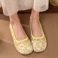 thumbnail image 1 of Aobny Flat Shoes Shoes for Women Teacher Shoes Micro-Wedge Slip On Shoes Flats Shoes Orthopedic Pull-On Yellow Round Toe Summer Shoes for Women,Size 39, 1 of 9