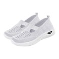 thumbnail image 1 of Aobny Flatform Women's Shoes Walking Shoes Slip On Shoes Casual Shoes Breathable Soft Shoes Shoe Round Toe White Flat Heel Stability Summer Shoes,Size 41, 1 of 5