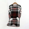 Aobny Fleece Comfy Womens Base Layers Plus Size Warm Plaid Thermal Tops