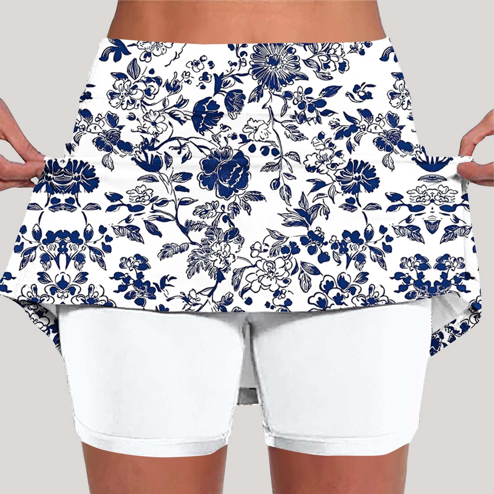 Aobny Floral Shorts Running Skort Clothing Athletic Slim Plus Size High ...