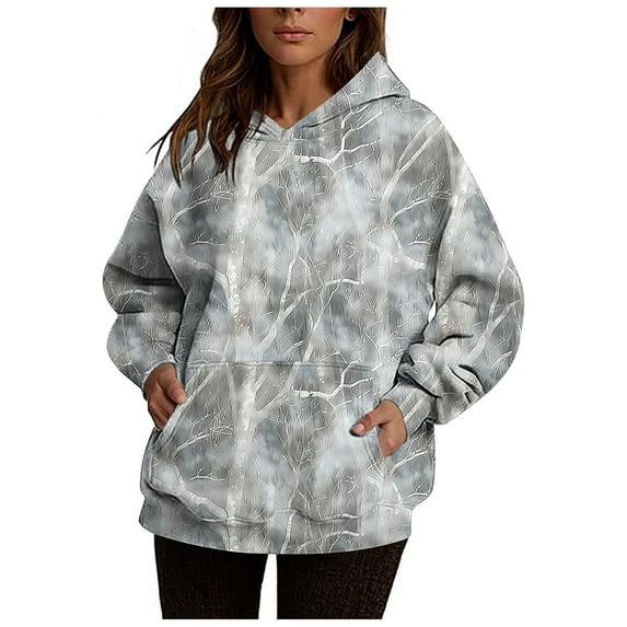 Aobny Womens Sweatshirt Camo Sports Tops Hoodie Long Sleeve Hooded Sweatshirts For Women Trendy,M