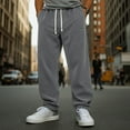 thumbnail image 1 of Aobny Gray Men Pants Fleece Cotton Open Bottom Sweatpant Baggy Joggers Long Loose Running Pants Men,M, 1 of 5