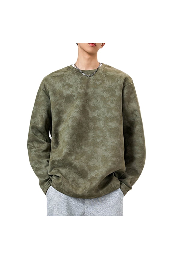 Green Mens Shirts Casual Camo Plus Size Crew Neck Hoodie Shirts Men Mens Running Shirts,XXL
