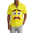 thumbnail image 1 of Aobny Hawaiian Mens Tees Funny Button T Shirts Collared Big & Tall Short Sleeve Polos Tshirts,XXL, 1 of 5