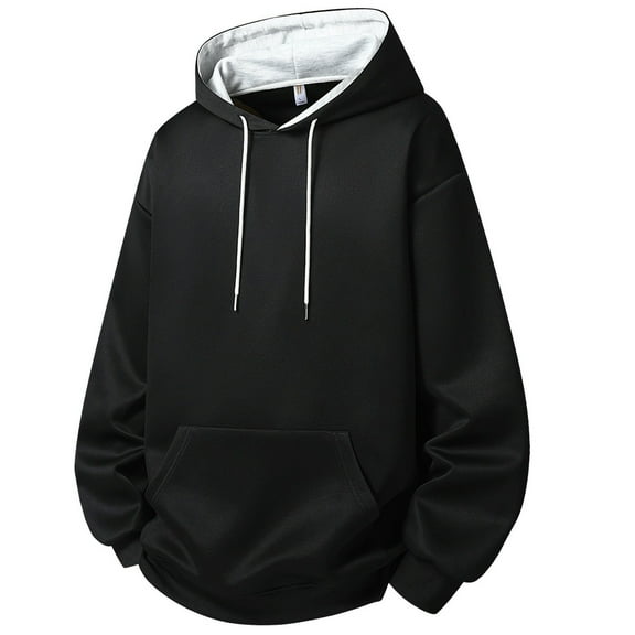 Aobny Heavy Fall Sweatshirts Thermal Hoodie Hooded Black Tops Big & Tall Men's T-Shirts & Tanks,XXXL