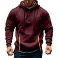 thumbnail image 1 of Aobny Hooded Pullover Tactical Button Up Red Pullover Men Travel Hoodie,M, 1 of 5