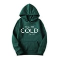 thumbnail image 1 of Aobny Hoodie Fishing Shirts for Men Thermal Letter Hooded Green Tops Men Men T Shirts,S, 1 of 5