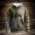 thumbnail image 1 of Aobny Khaki Mens Shirts Plus Size Hooded Hoodie Camo Pullover Big & Tall Mens Hawaiian Shirt,XXXXXL, 1 of 5