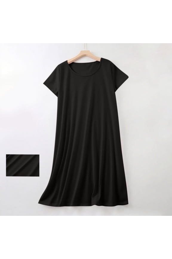Ladies Nightgowns Women Cotton Moomoo Short Sleep Shirt Short Sleeve Black Womens Christmas Pajamas,XL