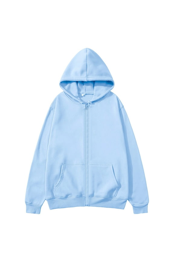 Light Blue Mens Sweatshirts Hoodies Zip-Up Athletic Lightweight Shirts Full Zip Hooded Mens Streetwear,M