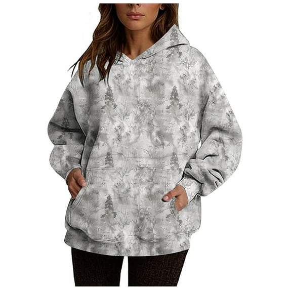 Aobny Lightweight Sweatshirts For Women Camo Workout Tops Long Sleeve Hoodie Hooded Cute Sweatshirts For Women,M