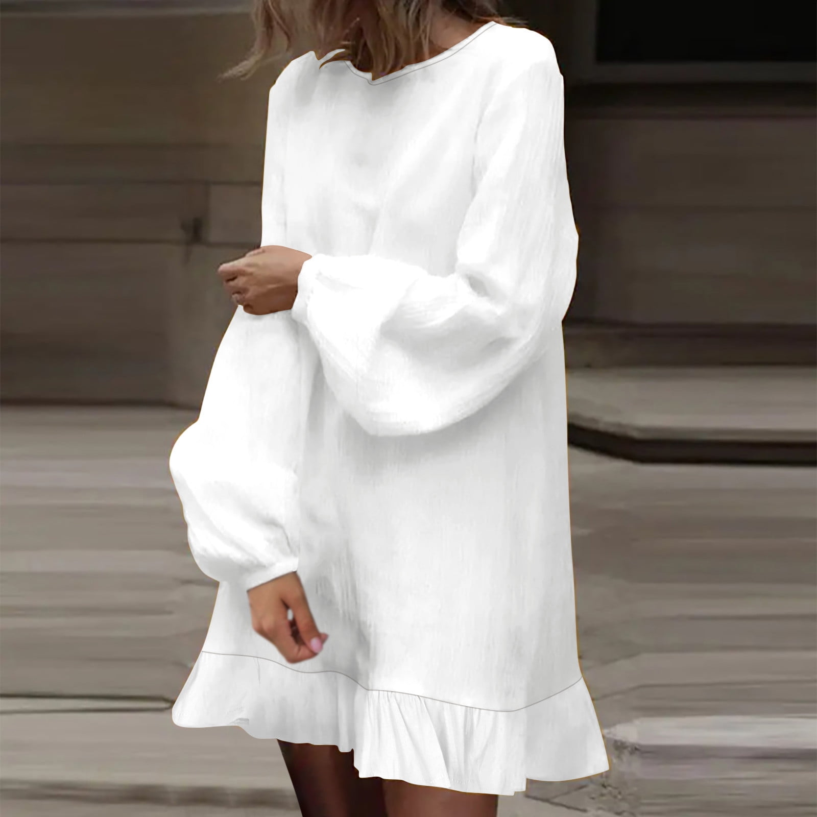 chinese dress ladies Cut-Out Linen Dress TAHITI in White