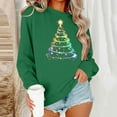 thumbnail image 1 of Aobny Long Sleeve Fall Sweatshirts for Women Green Christmas Crew Neck Shirt Pullover Petite Summer Work Tops for Women,L, 1 of 6