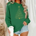 thumbnail image 1 of Aobny Long Sleeve Fall Tops for Women 2025 Christmas Crew Neck Green Sweatshirt Pullover Petite Plus Size Shirts for Women,XL, 1 of 6