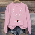 thumbnail image 1 of Aobny Long Sleeve Womens Hoodie Christmas Pink Crew Neck Sweatshirts Holiday Pullover Going Out Outfits for Women,XL, 1 of 5