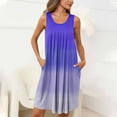 thumbnail image 1 of Aobny Loose Sleeveless Nightgown for Woman Gradient Blue Short Crew Neck Sexy Nightgowns,Women's, 1 of 7