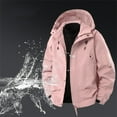 thumbnail image 1 of Aobny Men Hoodie Pink Tactical Zip-Up Tops Heavyweight Hooded Windbreaker Mens Running Shirts,XXL, 1 of 9