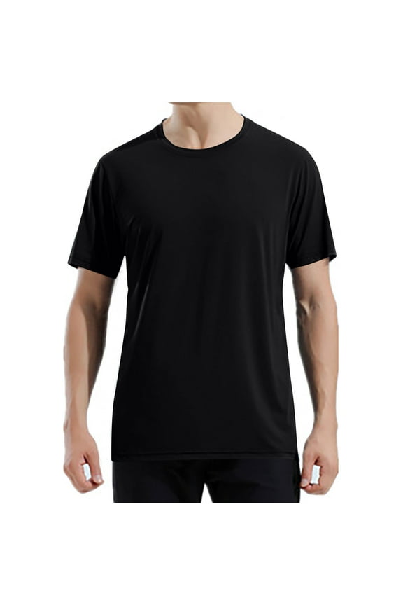 Men's T Shirts Loose Fit Oversized Plain T-Shirt Big & Tall Crew Neck Short Sleeve Shirt,Black,5XL