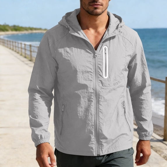 Aobny Mens Shirts Oversized Sun Shirt Solid T-Shirts Hooded Long Sleeve Big & Tall Work Shirts for Men,Gray,3XL
