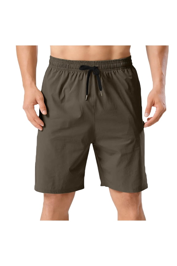 Mens Shorts Spandex Board Running Clothes Baggy Big & Tall Mid Rise Casual Pants for Men,Green,L