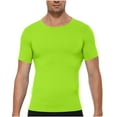 thumbnail image 1 of Aobny Mens T Shirt Slim Fit Solid Dry Fit Clothes Muscle Crew Neck Short Sleeve Mens Summer Shirts,Green,M, 1 of 5
