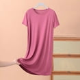 thumbnail image 1 of Aobny Modal Comfy Pajamas for Women Set Plus Plain Red Nightdress Crew Neck Short Sleeve Short Nightgowns,XXXL, 1 of 5