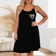 thumbnail image 1 of Aobny Nightgowns Sleeveless Valentine's Day Heart Womens Nightgowns Black Knee Length Womens Nightgowns & Sleepshirts,L, 1 of 6