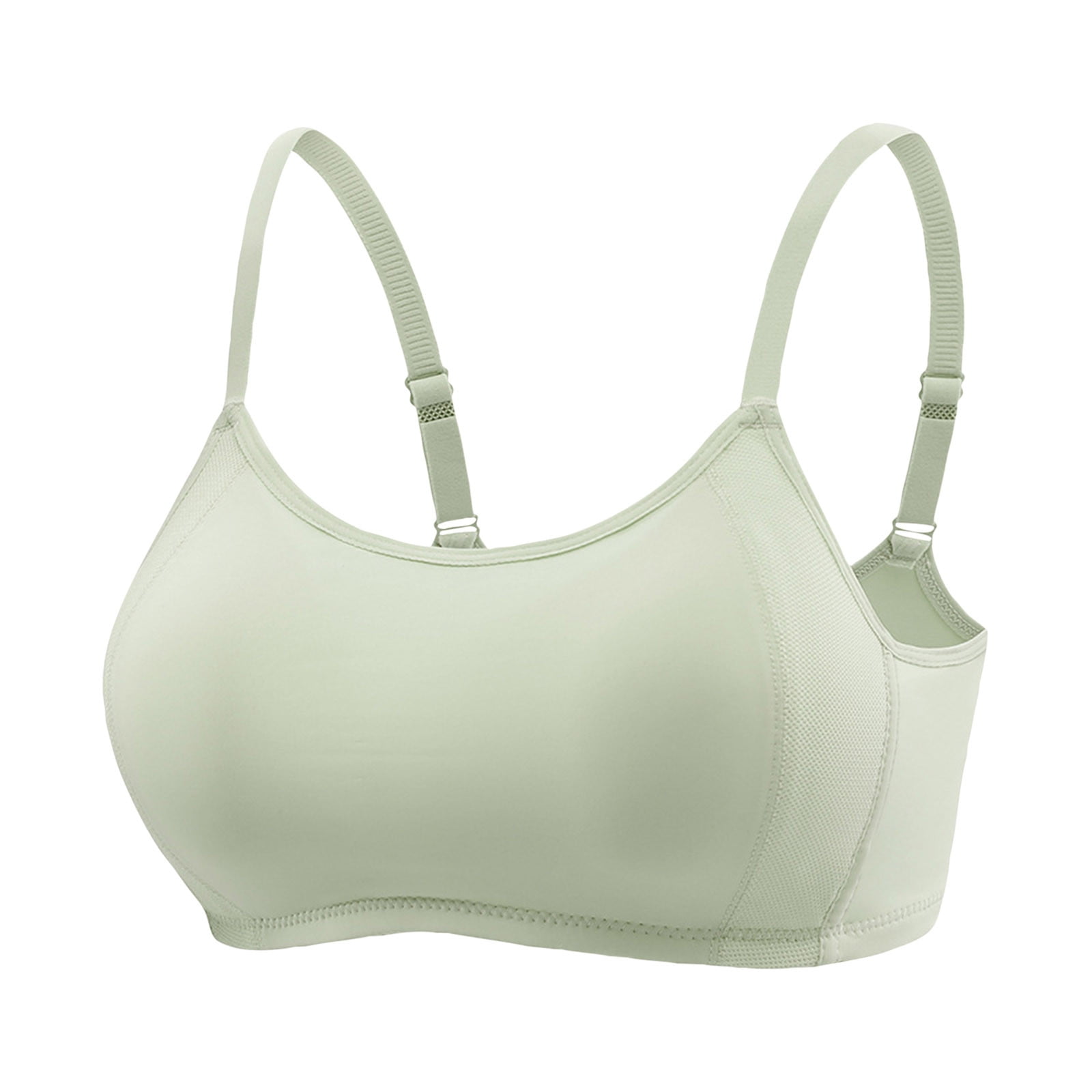 Aobny Nylon Fashion Bras for Women's Full Coverage Green Bras Solid