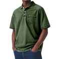thumbnail image 1 of Aobny Oversized T Shirt Men Pocket Solid Polos Big & Tall Short Sleeve Collared Mens Shirts Casual Stylish,Green,L, 1 of 6