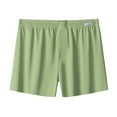 thumbnail image 1 of Aobny Pajama Shorts Men Silk Green Plus Size Sleep Shorts Short Wide-Leg Pajamas for Mens,XL, 1 of 4
