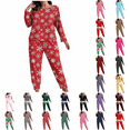 thumbnail image 1 of Aobny Pajamas Set Sexy Soft Nightwear Red Long Sleeve Polyester Family Christmas Pajamas,XXXXL, 1 of 6