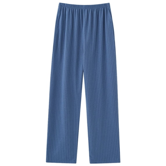 Aobny Pajamas for Women Cotton Ribbed Pants Only Sleep Pants Plus Size Cute Womens Pajamas,Blue,XXXL