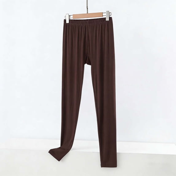 Aobny Pants Only Womens Pajamas Modal Plus Size Pj Pants Slim Plain Ankle Pajamas Pants for Women,Brown,M