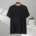 thumbnail image 1 of Aobny Plain Men Shirts Oversized Modal T-Shirts Crew Neck Short Sleeve Big & Tall Mens T Shirts,Black,XL, 1 of 6