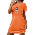 thumbnail image 1 of Aobny Plus Size Christmas Nightgown for Women Short Sleeve Short Night Shirt Orange Night Shirts for Women,XXL, 1 of 5