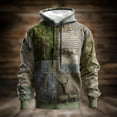 thumbnail image 1 of Aobny Plus Size Funny Shirts for Men Hoodie Khaki Camo Hooded Tops Men Shirts Y2k,XXL, 1 of 5