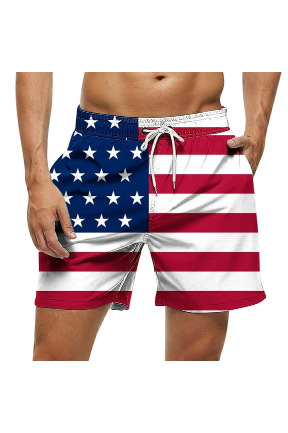 Plus Size Swimsuit for Men Men's Swimwear Bottoms Patriotic Trunks Shorts Vintage Bathing Suits for Men