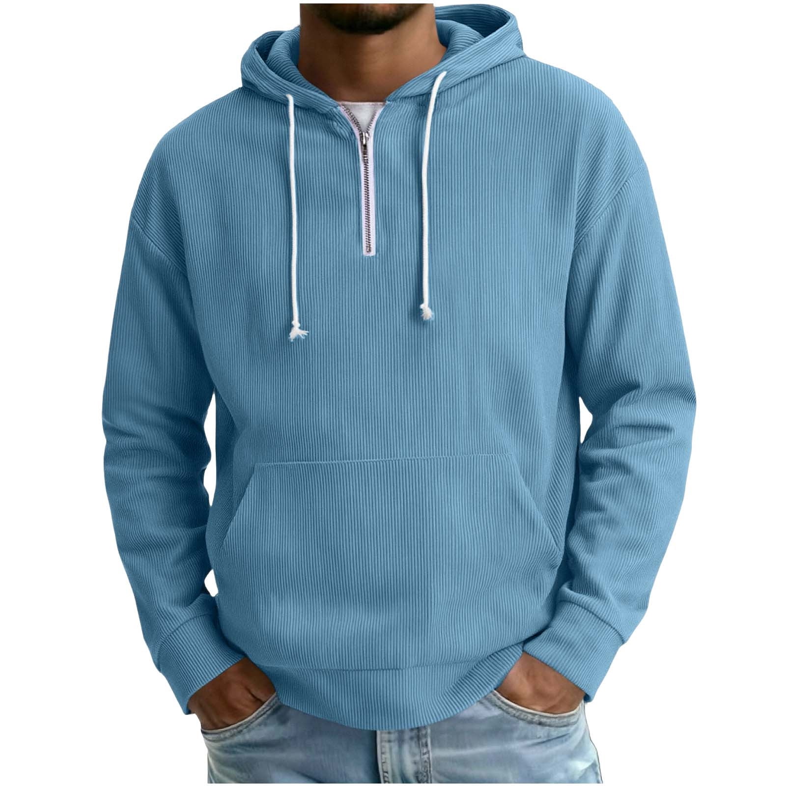 Aobny Pocket Tshirts Plain Corduroy Mens T-Shirts Hooded Big & Tall ...