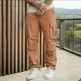 thumbnail image 1 of Aobny Pockets Sweatpants Men Baggy Open Bottom Orange Pant Long Loose Wide Leg Cargo Tall Sweatpants for Men,XL, 1 of 9